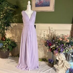 Formal Long Lavender Chiffon prom dress